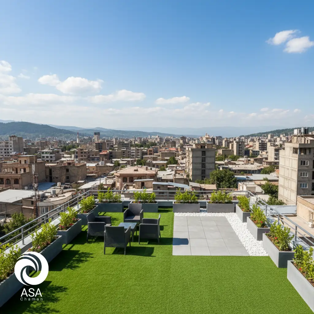 چمن مصنوعی برای پشت بام