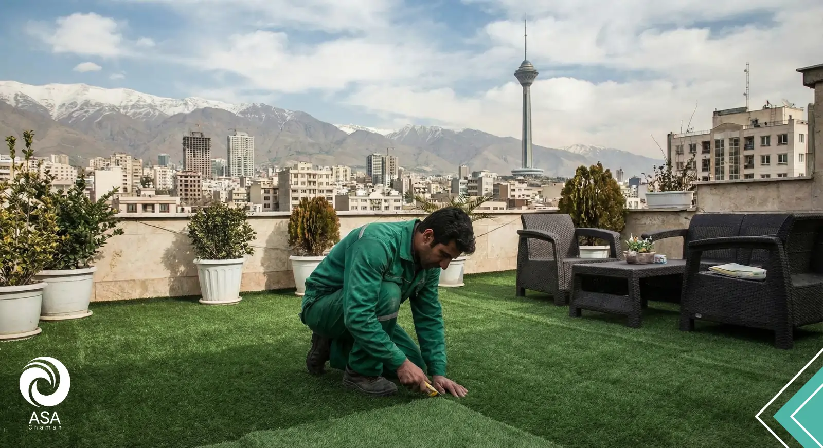 چمن مصنوعی بالکن